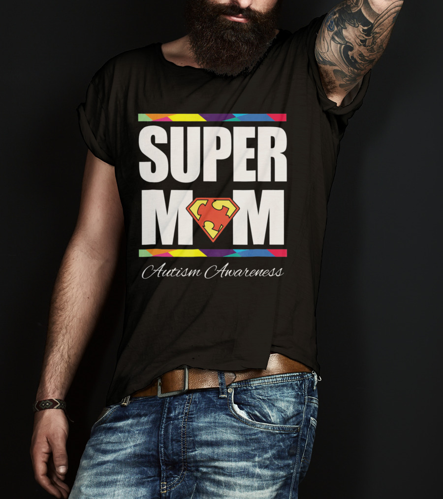 Super Mom Autism Awareness Iconic T-Shirt