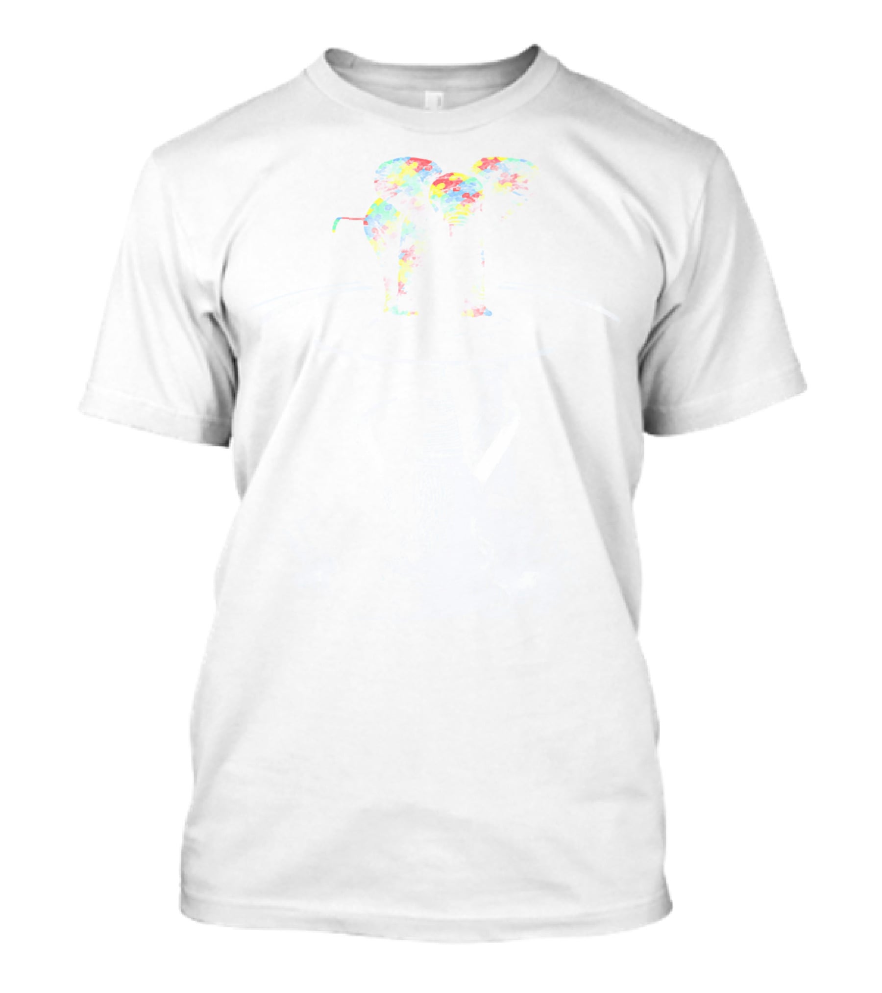 Elephant Autism Awareness Colorful Puzzle T-Shirt