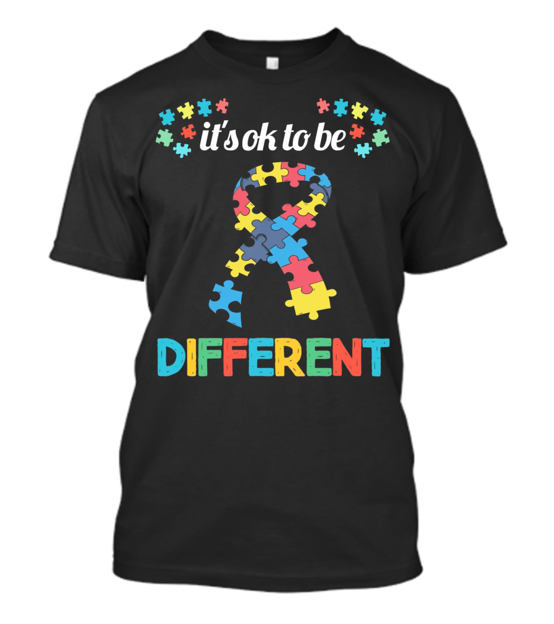 It's Ok To Be Different Autism Awareness Month Puzzle T-Shirt