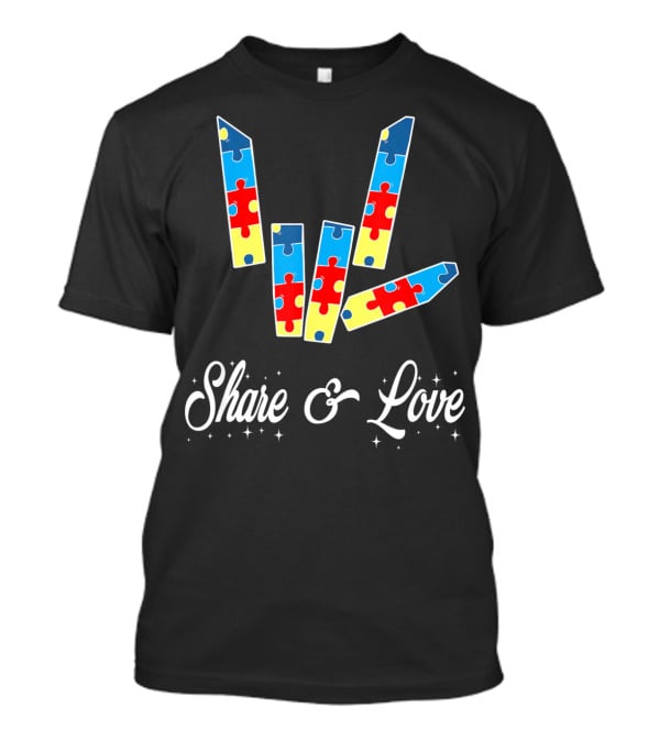 Share And Love Autism Awareness Puzzle Pieces T-Shirt