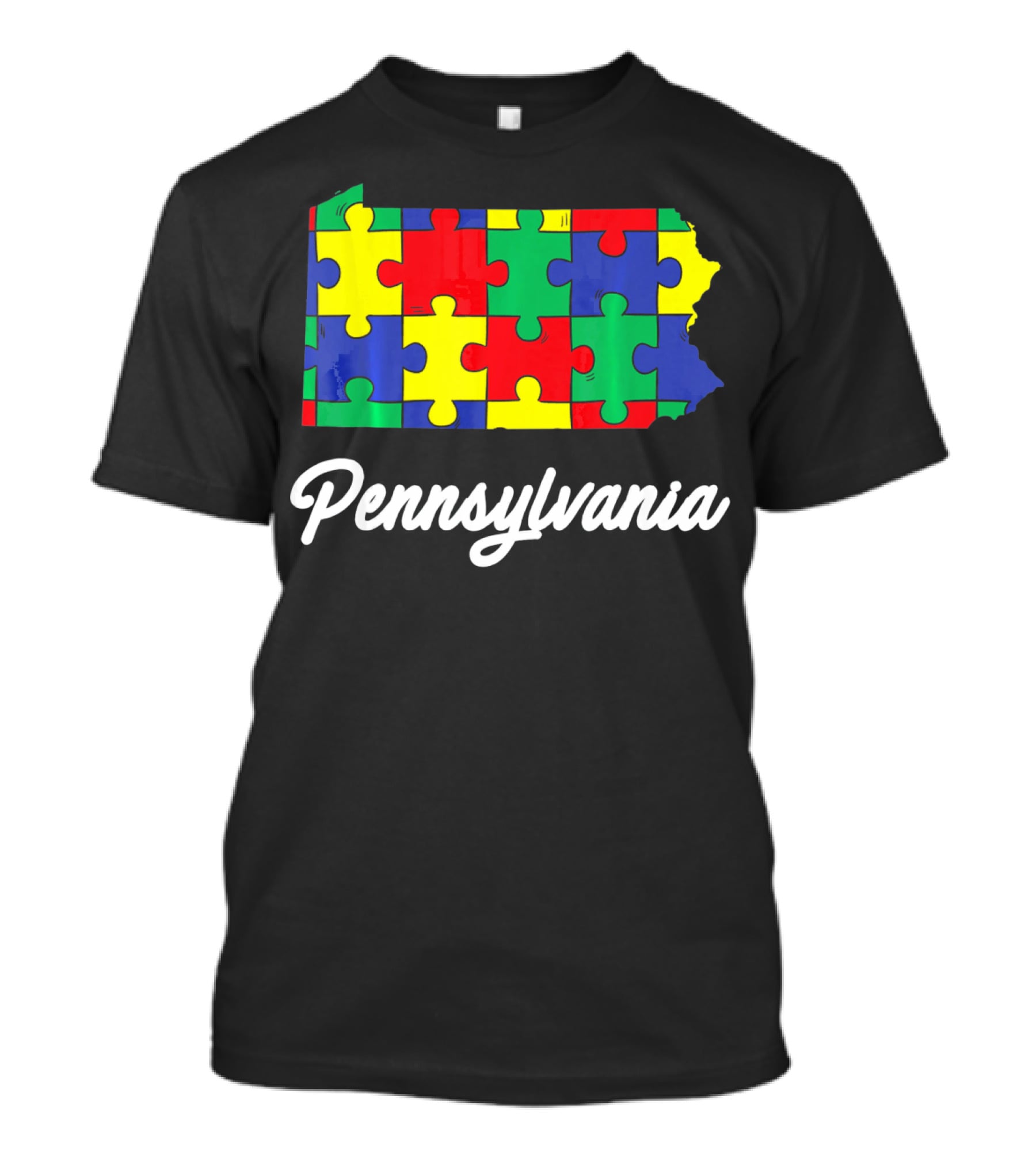 Pennsylvania Autism Puzzle Map Awareness T-Shirt