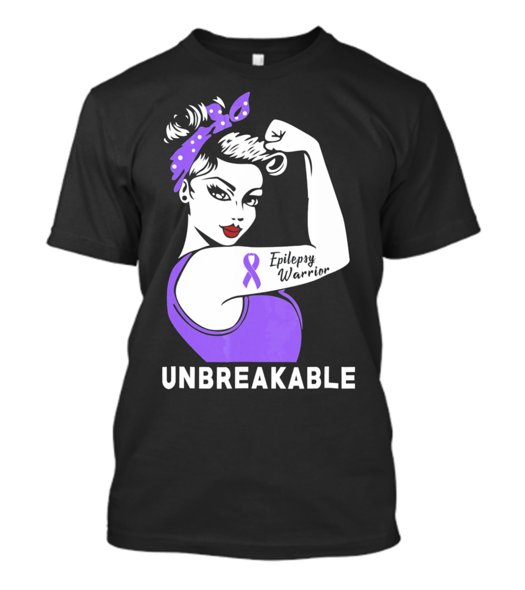 Epilepsy Warrior Unbreakable With Purple T-Shirt