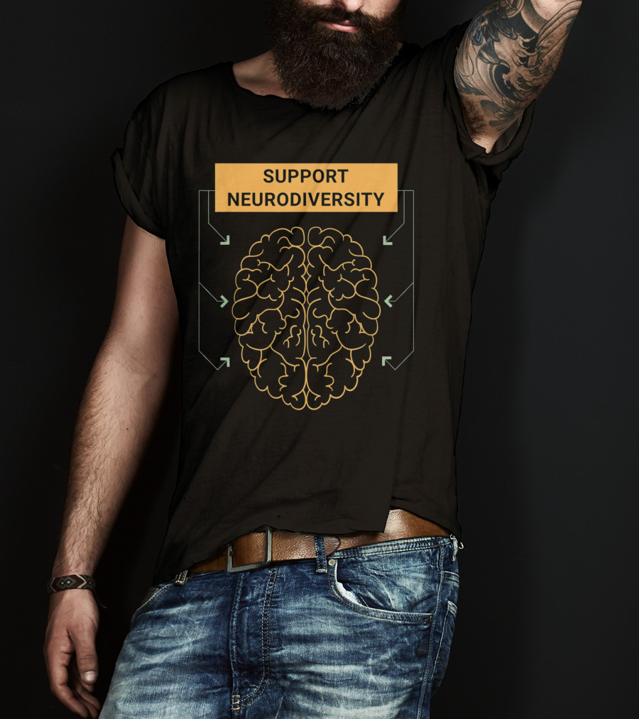 Support Neurodiversity Autism Awareness Brain Arrows T-Shirt