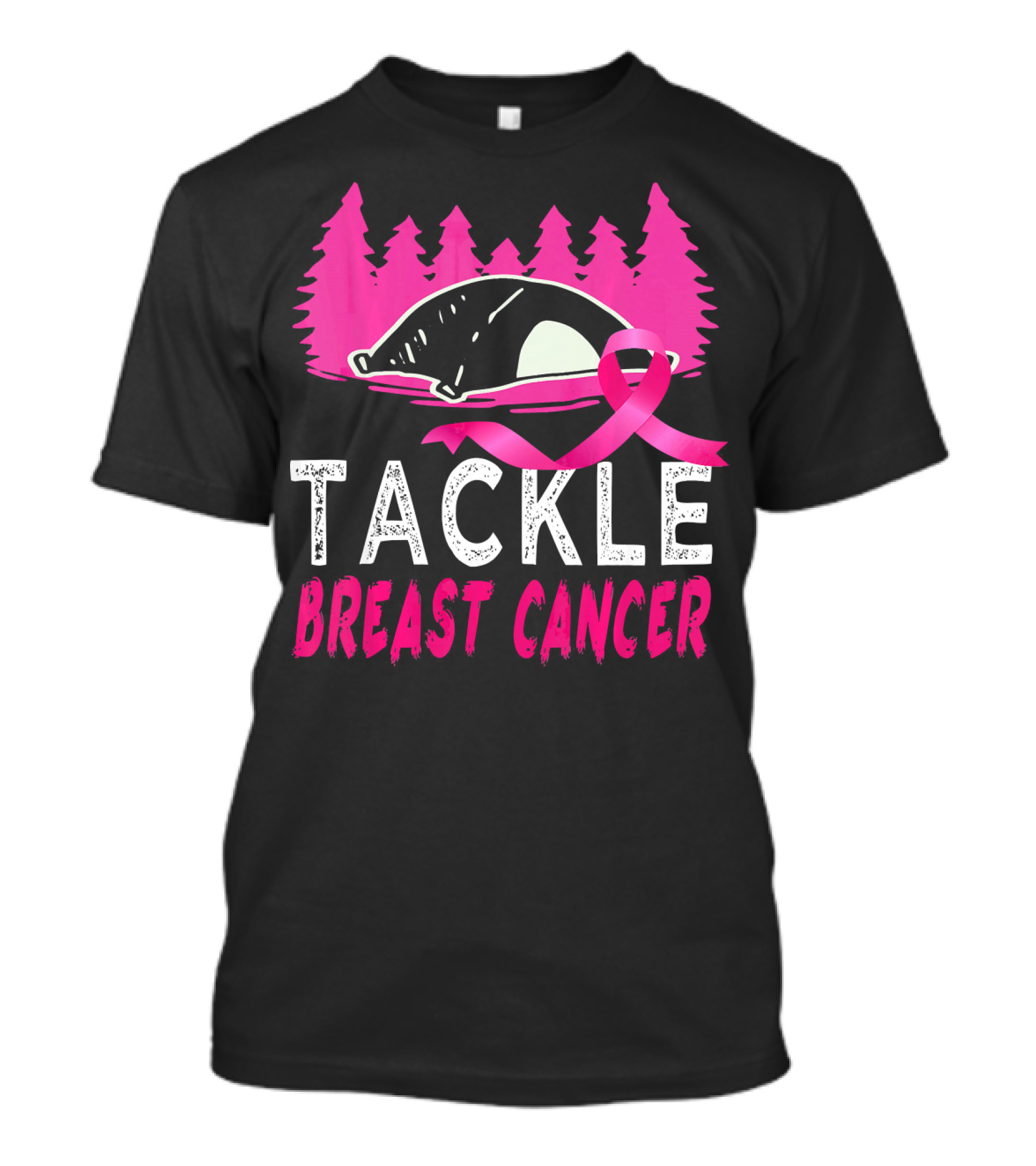 Tackle Breast Cancer Pink Ribbon Football Awareness T-Shirt