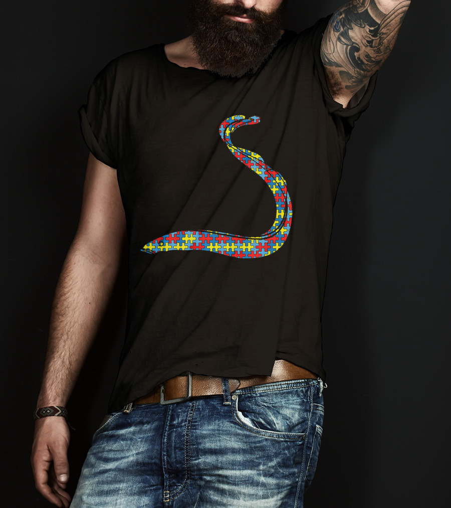 Eel Autism Awareness Kids Carp Fish Puzzle Piece T-Shirt
