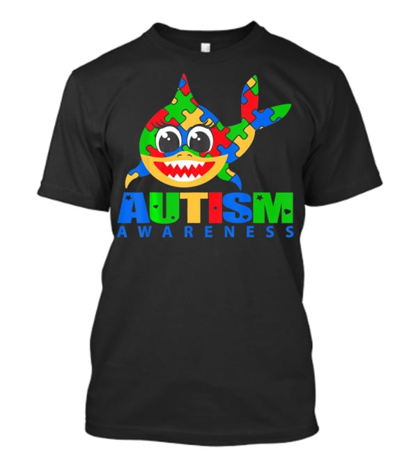 Autism Awareness Colorful Puzzle Shark T-Shirt