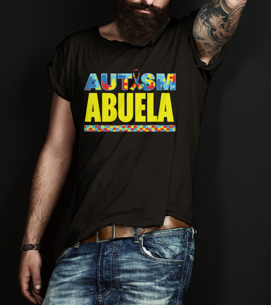 Autism Awareness Abuela Puzzle Ribbon Support T-Shirt