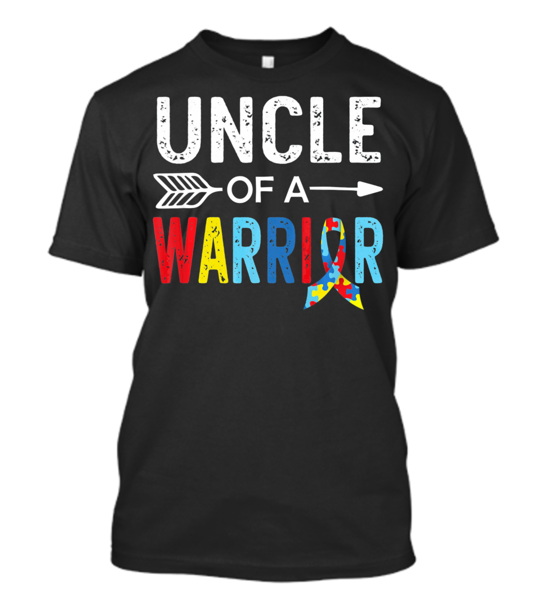 Uncle Of A Warrior Puzzle Ribbon Autism Awareness T-Shirt