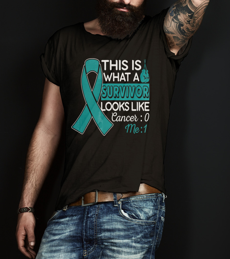 This Is What A Survivor Looks Like Cancer 0 Me 1 T-Shirt
