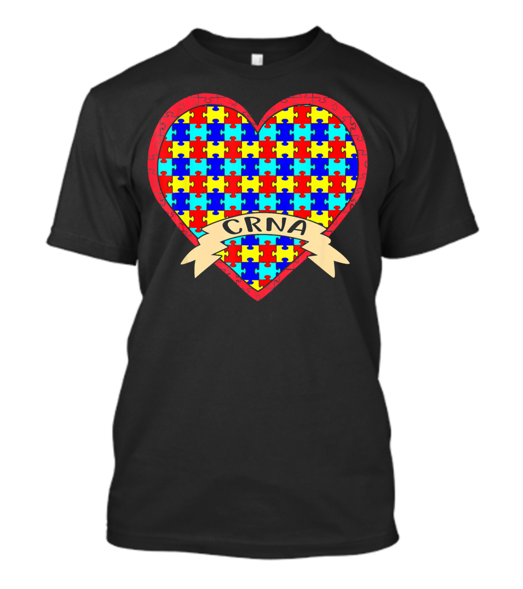 CRNA Autism Awareness Heart Puzzle Valentines T-Shirt