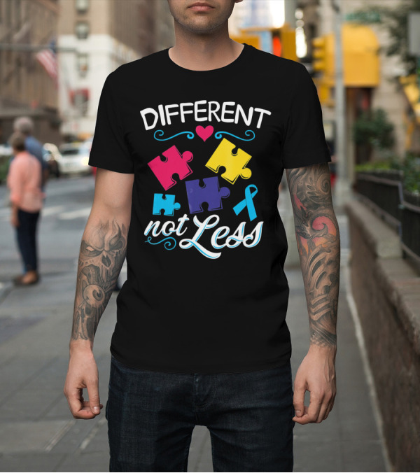 Shirt: Different Not Less Autism Awareness Puzzle T-Shirt Different Not Less Autism Awareness Puzzle T-Shirt