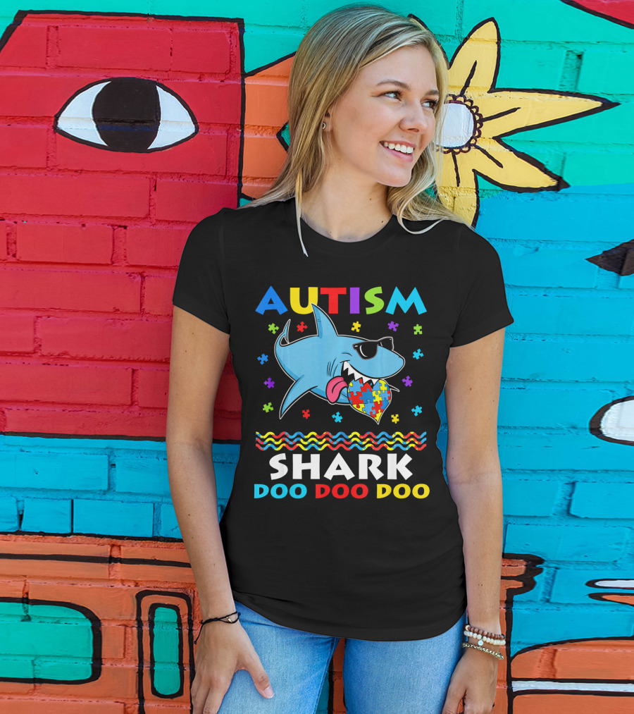 Autism Shark Doo Doo Doo Funny Awareness Day T-Shirt