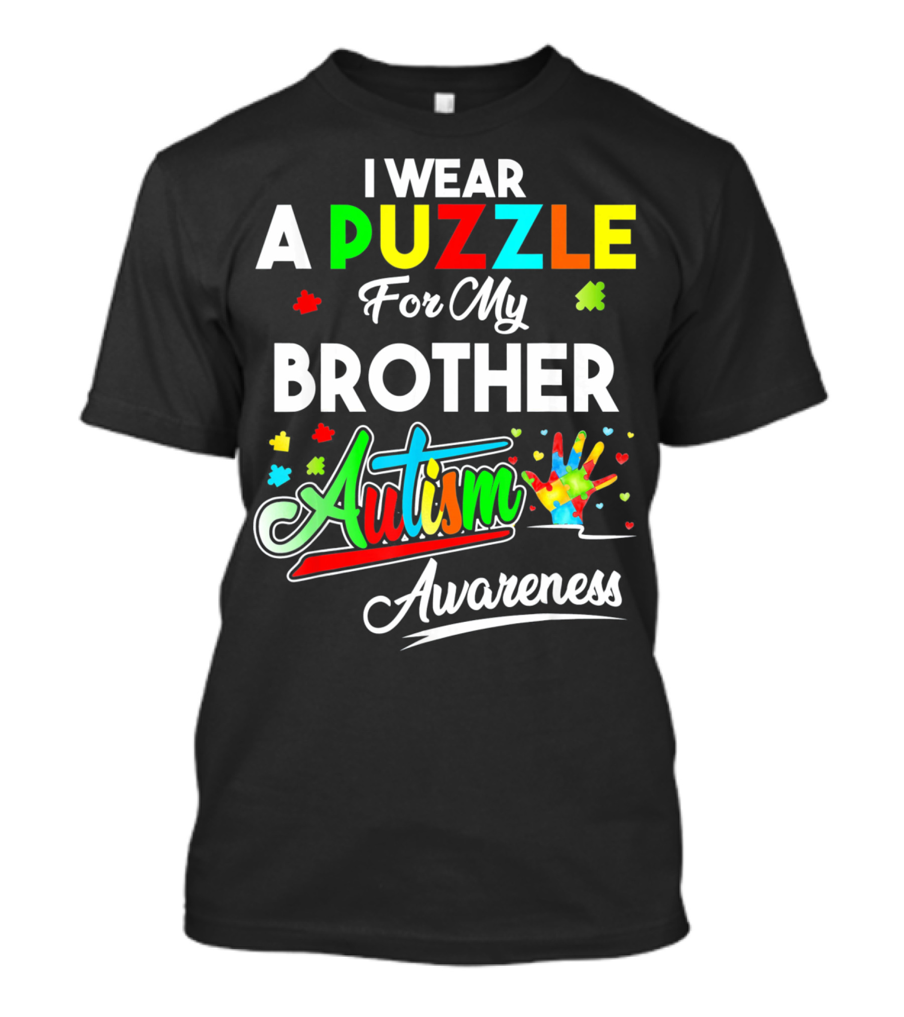 I Wear A Puzzle For My Brother Autism Awareness T-Shirt