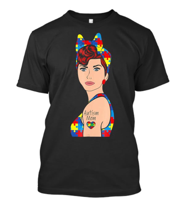 Autism Mom Autism Awareness Puzzle Heart Strong T-Shirt