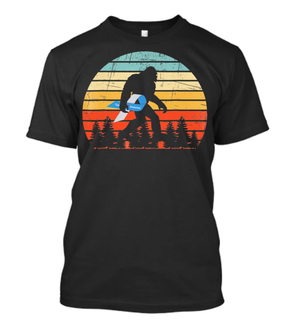 Funny Bigfoot Type 1 Diabetes T1D Retro T-Shirt