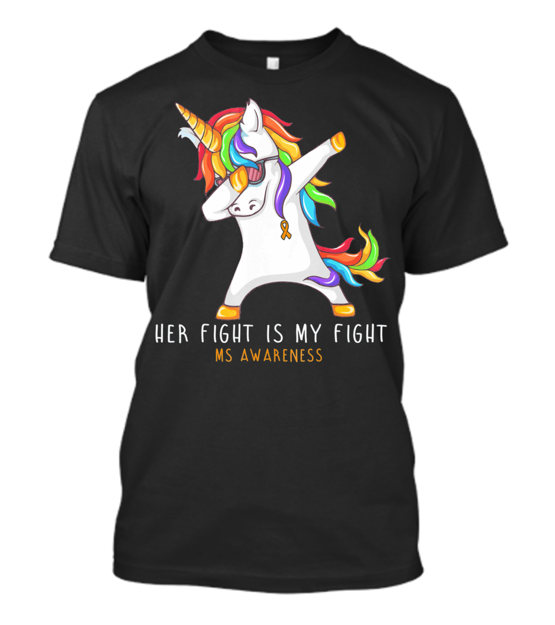 Her Fight Is My Fight Dabbing Unicorn MS Awareness T-Shirt