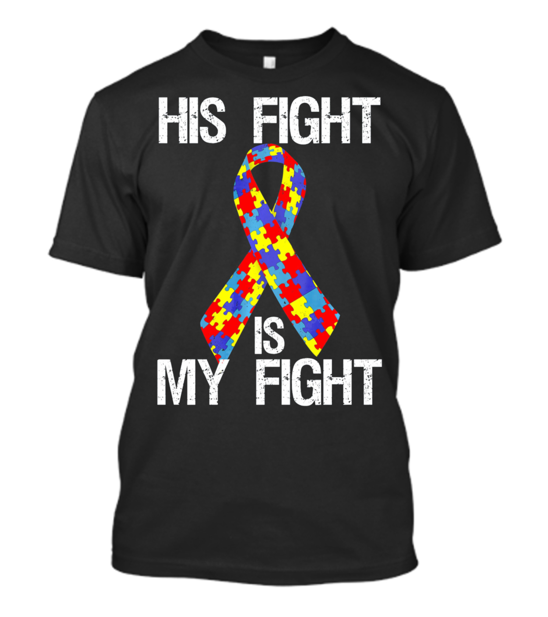 His Fight Is My Fight Autism Puzzle T-Shirt