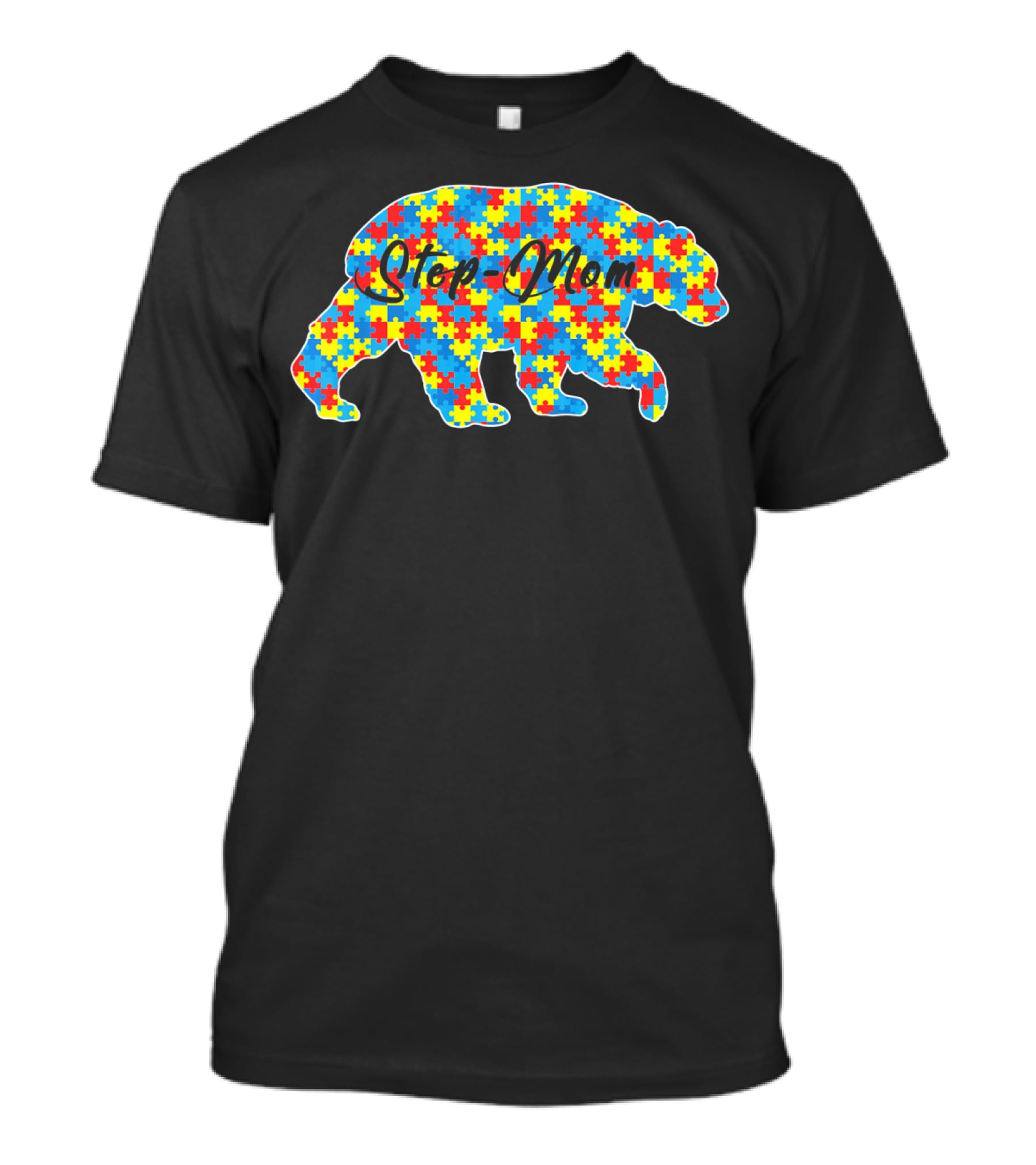 Step Mom Bear Puzzle Autism Awareness T-Shirt