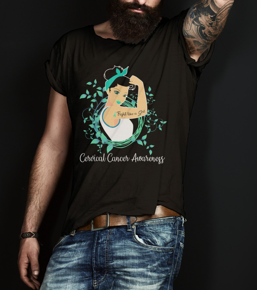 Cervical Cancer Awareness Fight Like A Girl T-Shirt