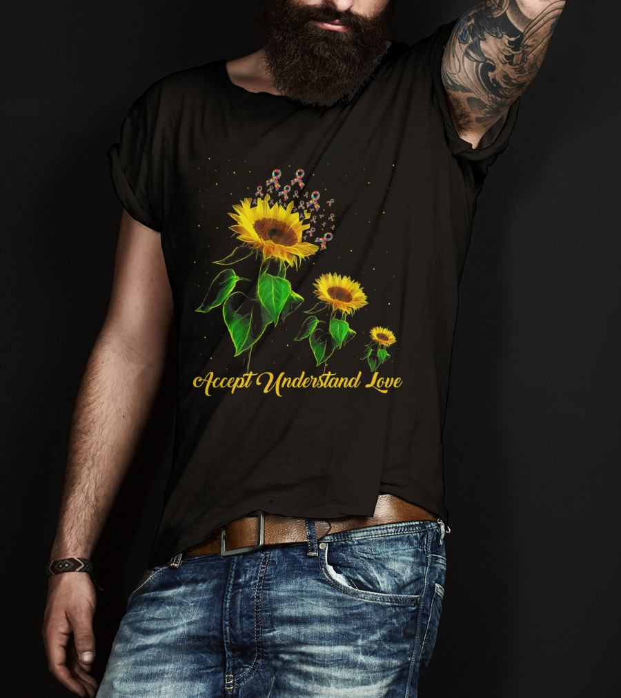 Accept Understand Love Sunflower Autism T-Shirt