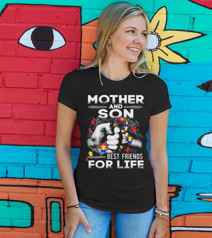 Mother And Son Best Friends For Life Autism Awareness T-Shirt