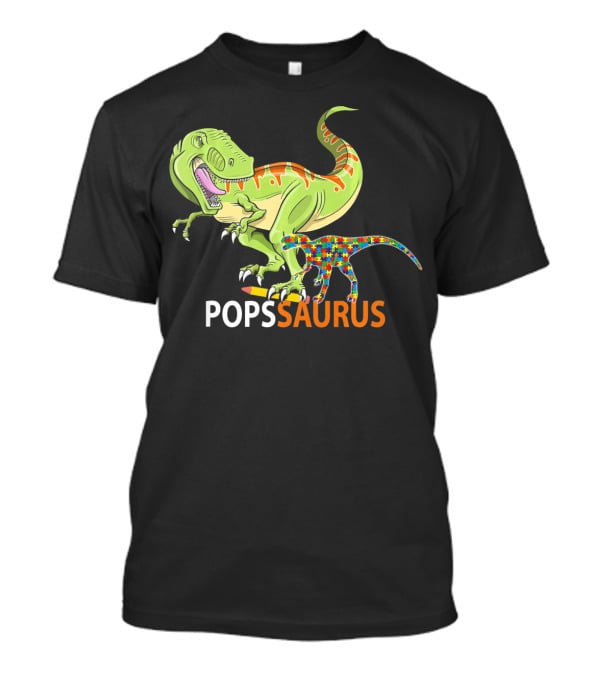 POPS Saurus Auntsaurus Autism Dinosaur Puzzle T-Shirt