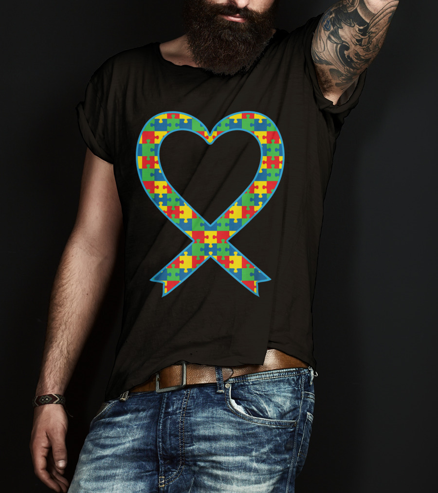 Autism ASD Aspergers Puzzle Heart T-Shirt