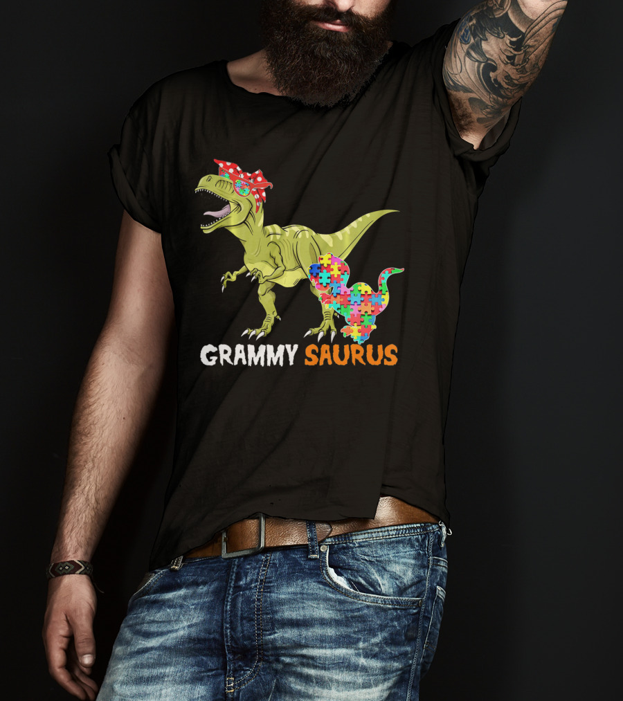 Grammy Saurus Dinosaur Puzzle Piece Hug T-Shirt