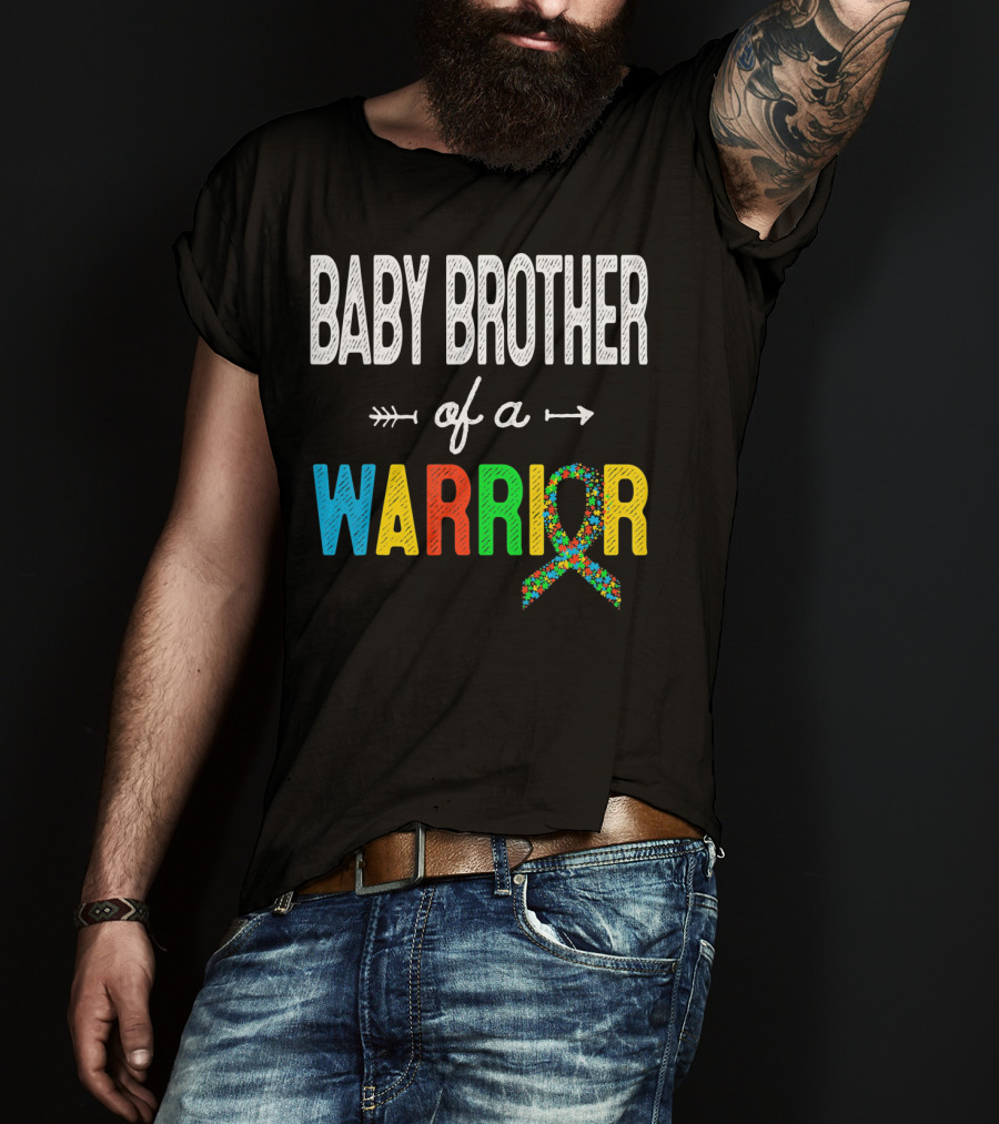Baby Brother Of A Warrior Autism Awareness T-Shirt