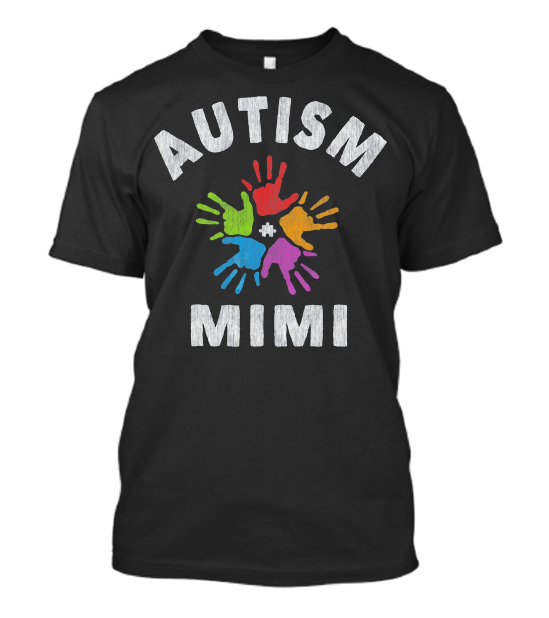 Autism Awareness Autism Mimi Colorful Handprints T-Shirt