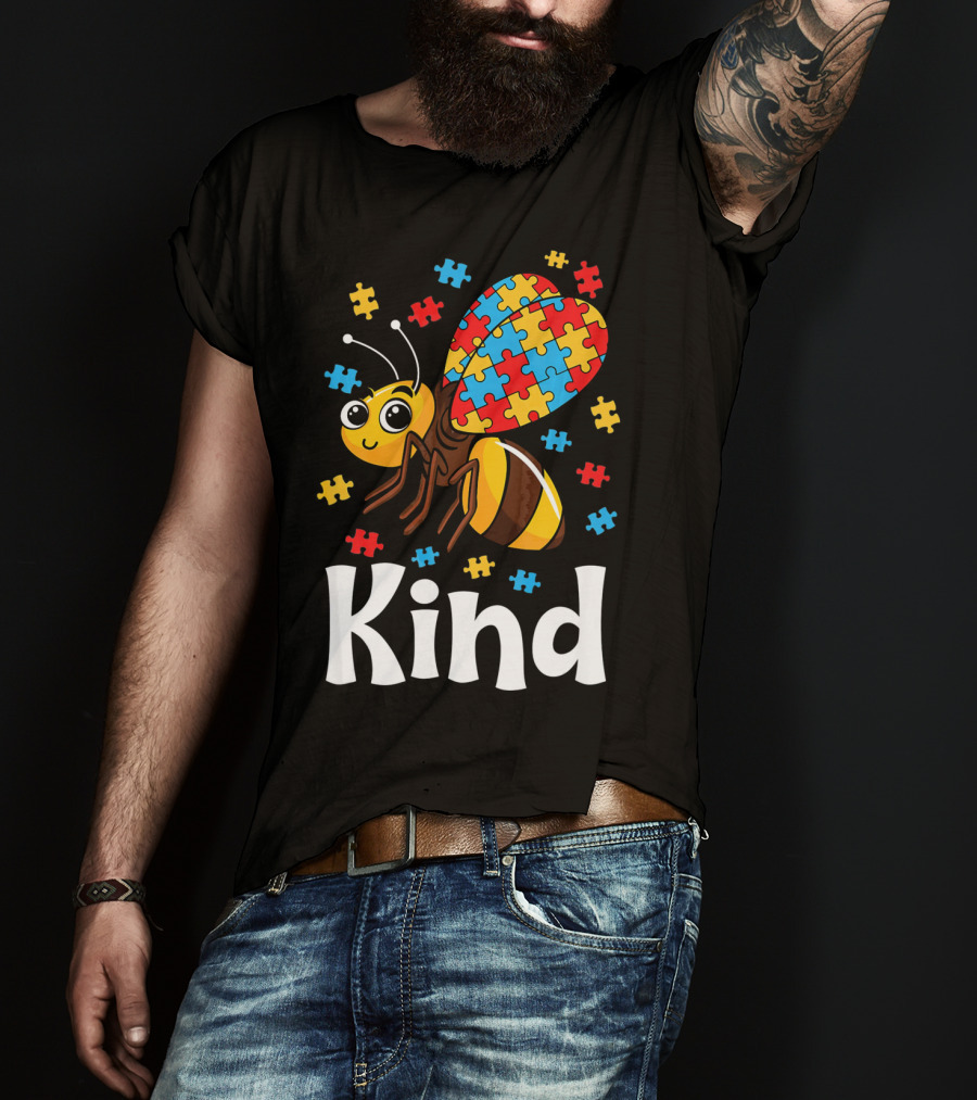 Puzzle Bee Kind Autism Awareness Beekind T-Shirt