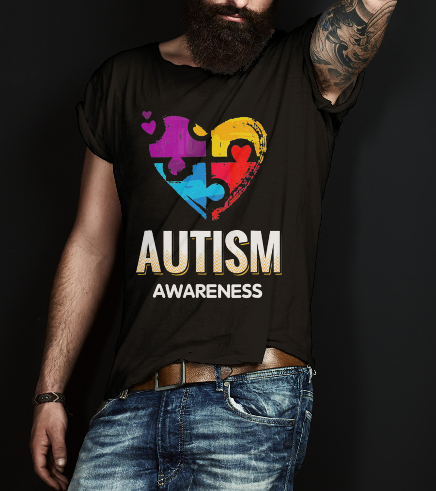 Autism Awareness Love Puzzle Heart T-Shirt