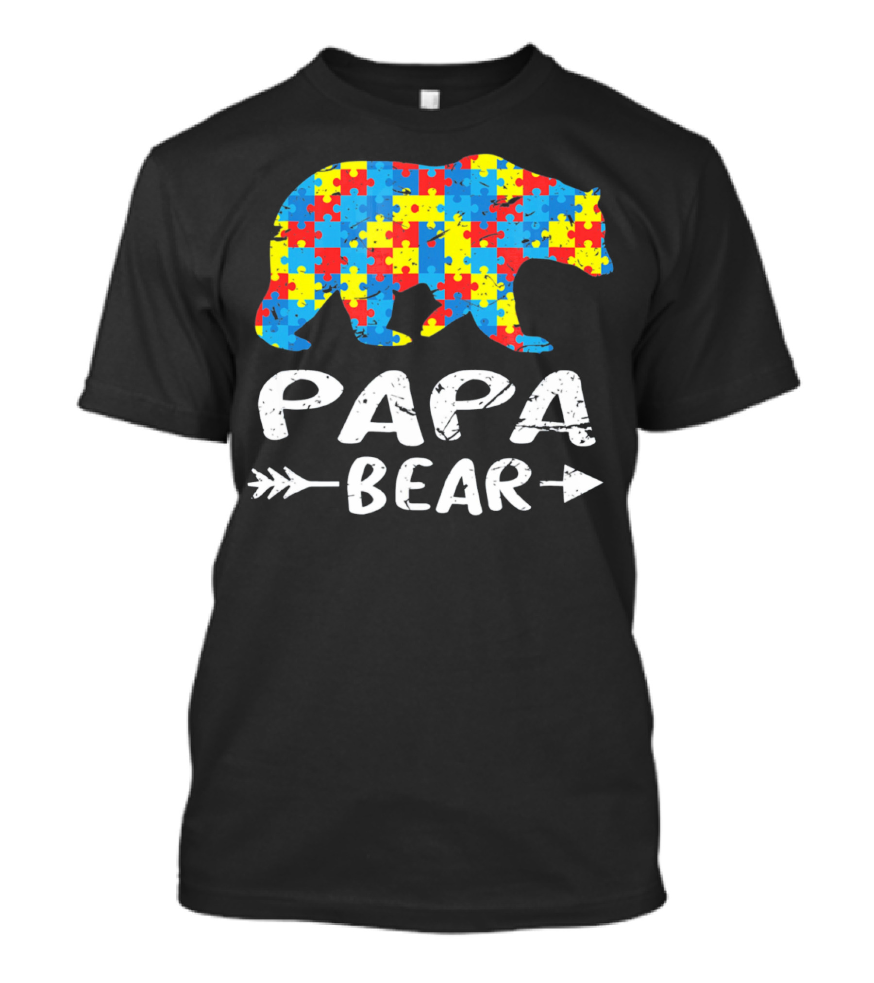 Papa Bear Autism Puzzle Spirit T-Shirt