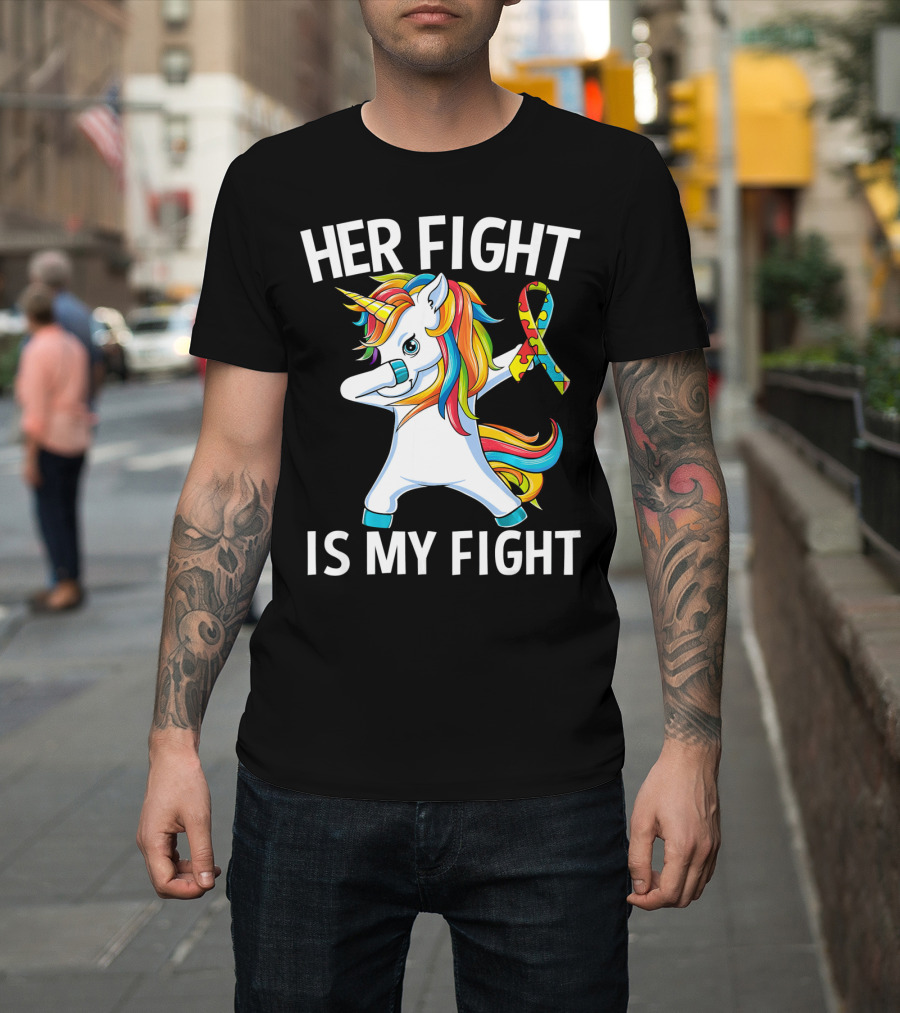 Her Fight Is My Fight Unicorn Puzzle T-Shirt