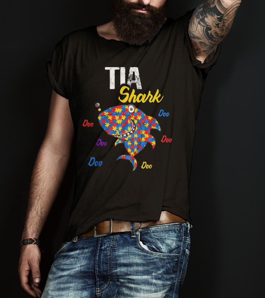 Tia Shark Doo Autism Awareness T-Shirt