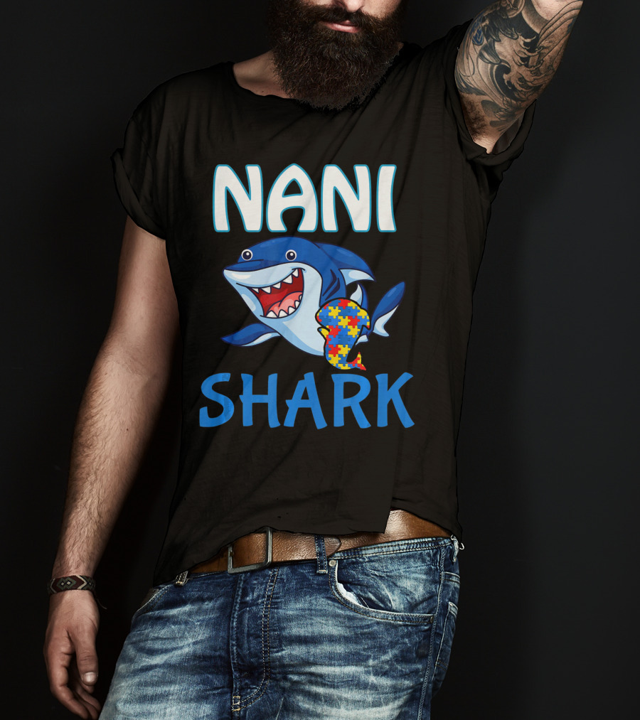 Nani Shark Autism Awareness Puzzle T-Shirt