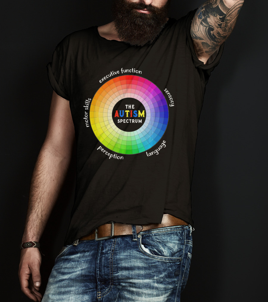 Colorful The Autism Spectrum Motor Skills Executive Function Sensory Perception Language T-Shirt