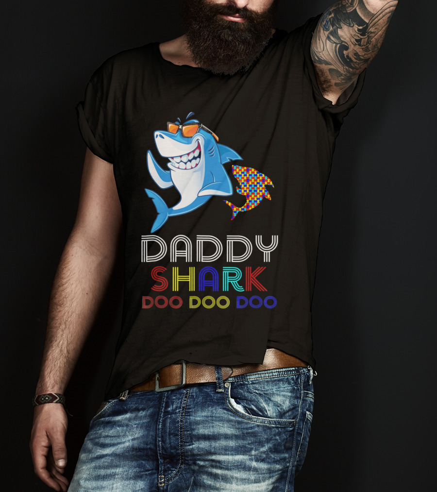 Daddy Shark Doo Doo Autism Awareness T-Shirt