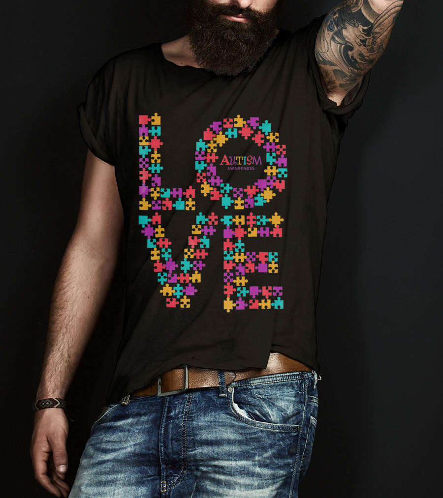 Love Puzzle Autism Awareness Month Autism Awareness T-Shirt