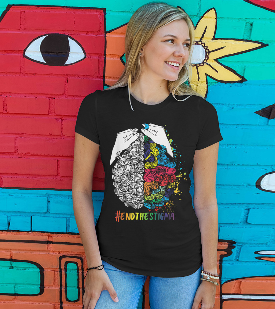 EndTheStigma Colorful Mental Health Matters Awareness T-Shirt