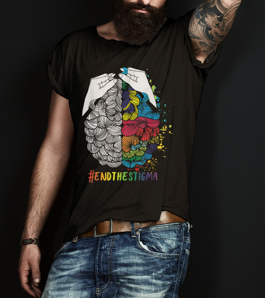 EndTheStigma Colorful Mental Health Matters Awareness T-Shirt