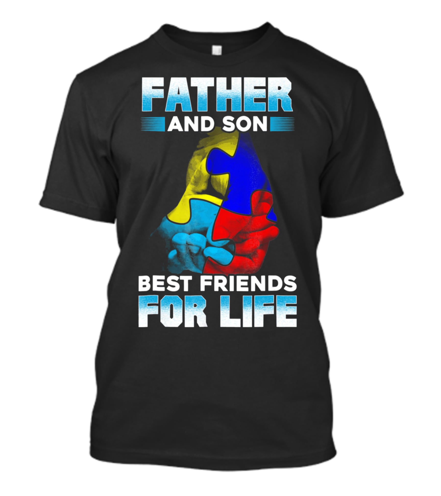 Father And Son Best Friends For Life Puzzle Autism Awareness T-Shirt