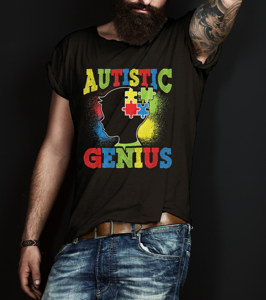 Autistic Genius Puzzle Head T-Shirt