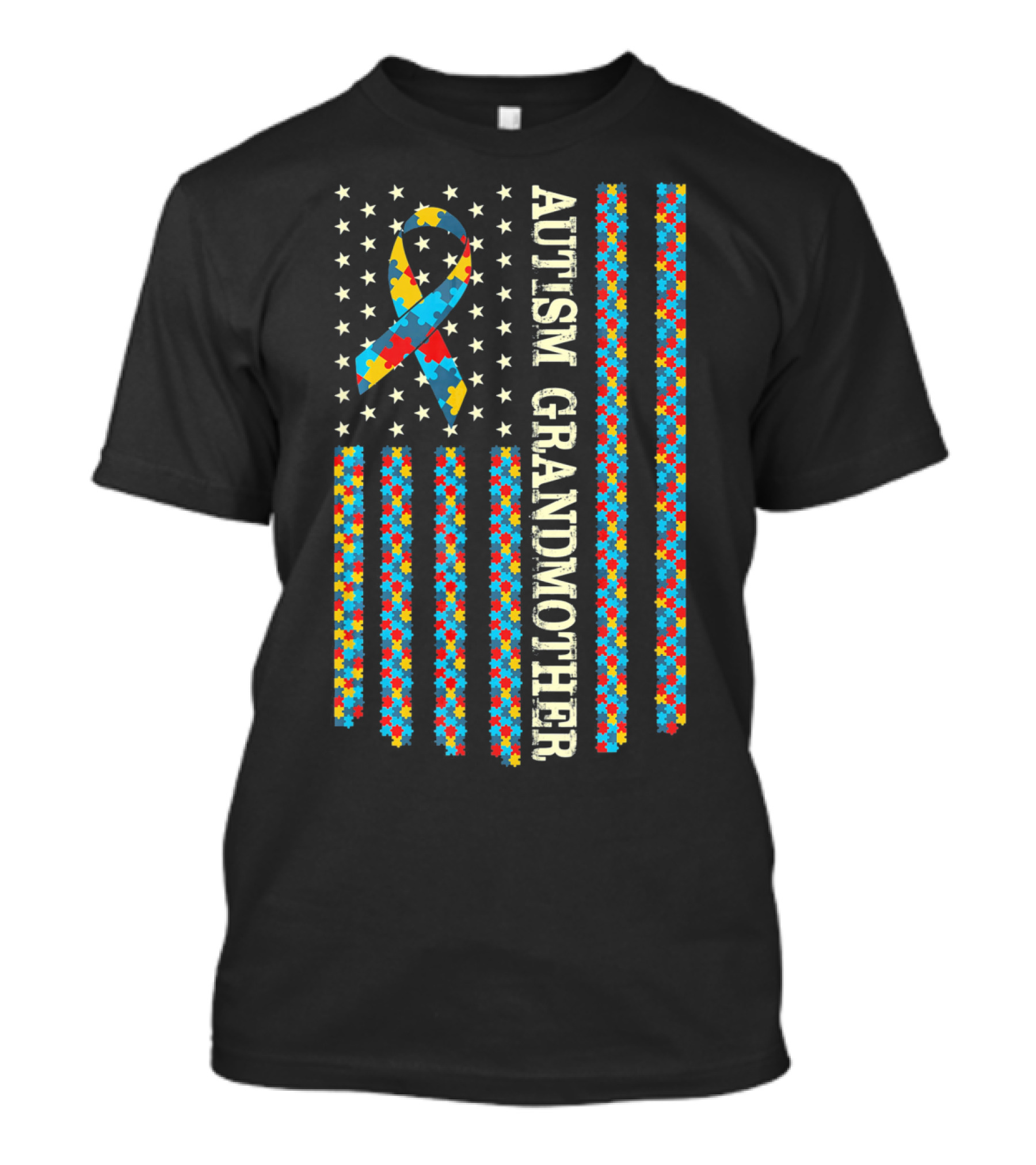 Autism Awareness Proud Autism Grandmother Ribbon T-Shirt