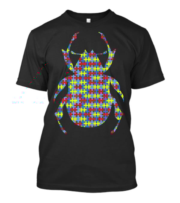 Beetle Autism Awareness Puzzle Kids Ladybug T-Shirt