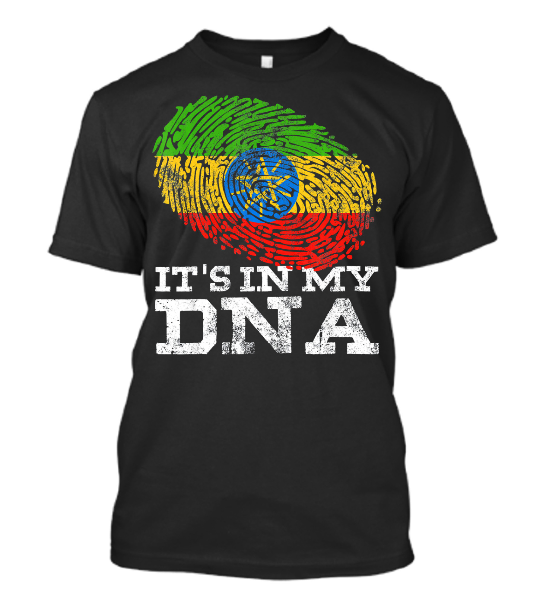 It's In My DNA Ethiopian Flag Fingerprint T-Shirt