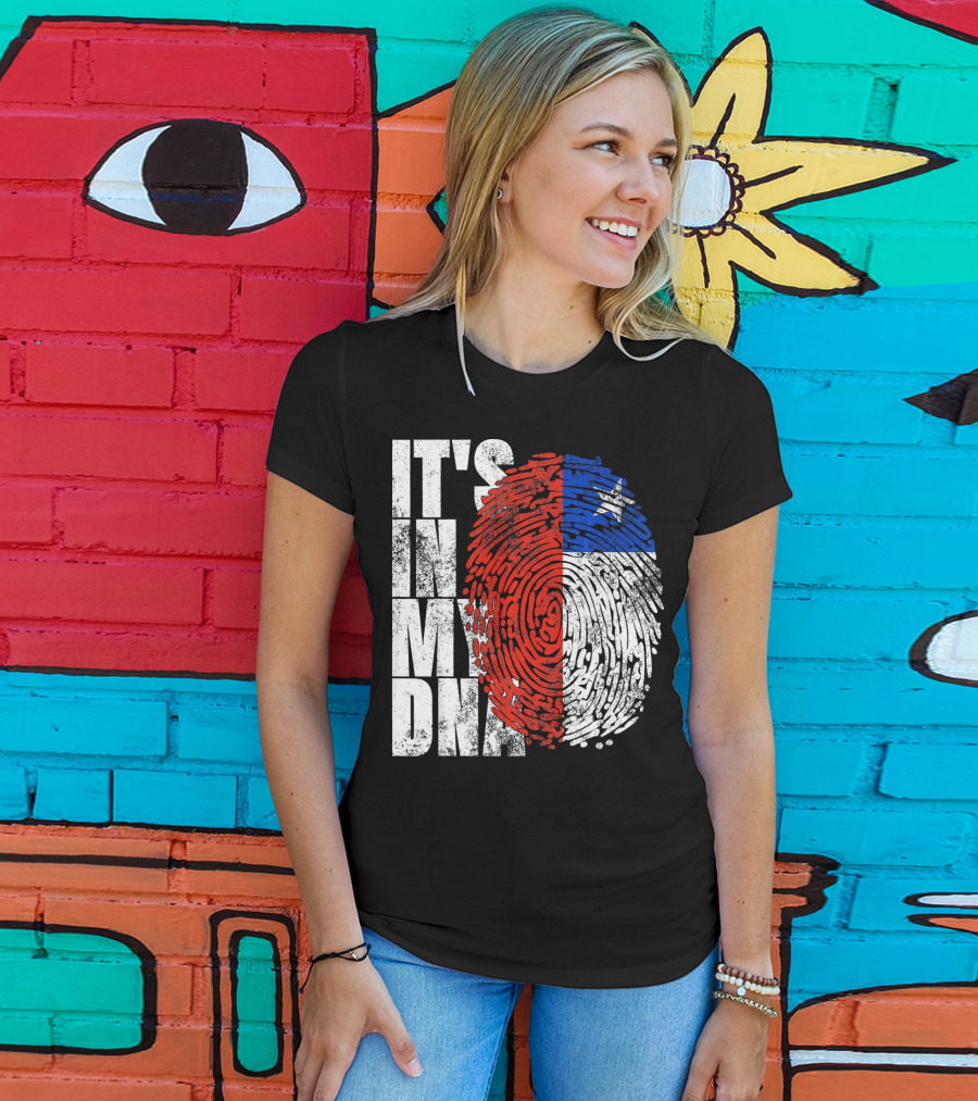 It's In My DNA Chilean Fingerprint Flag T-Shirt
