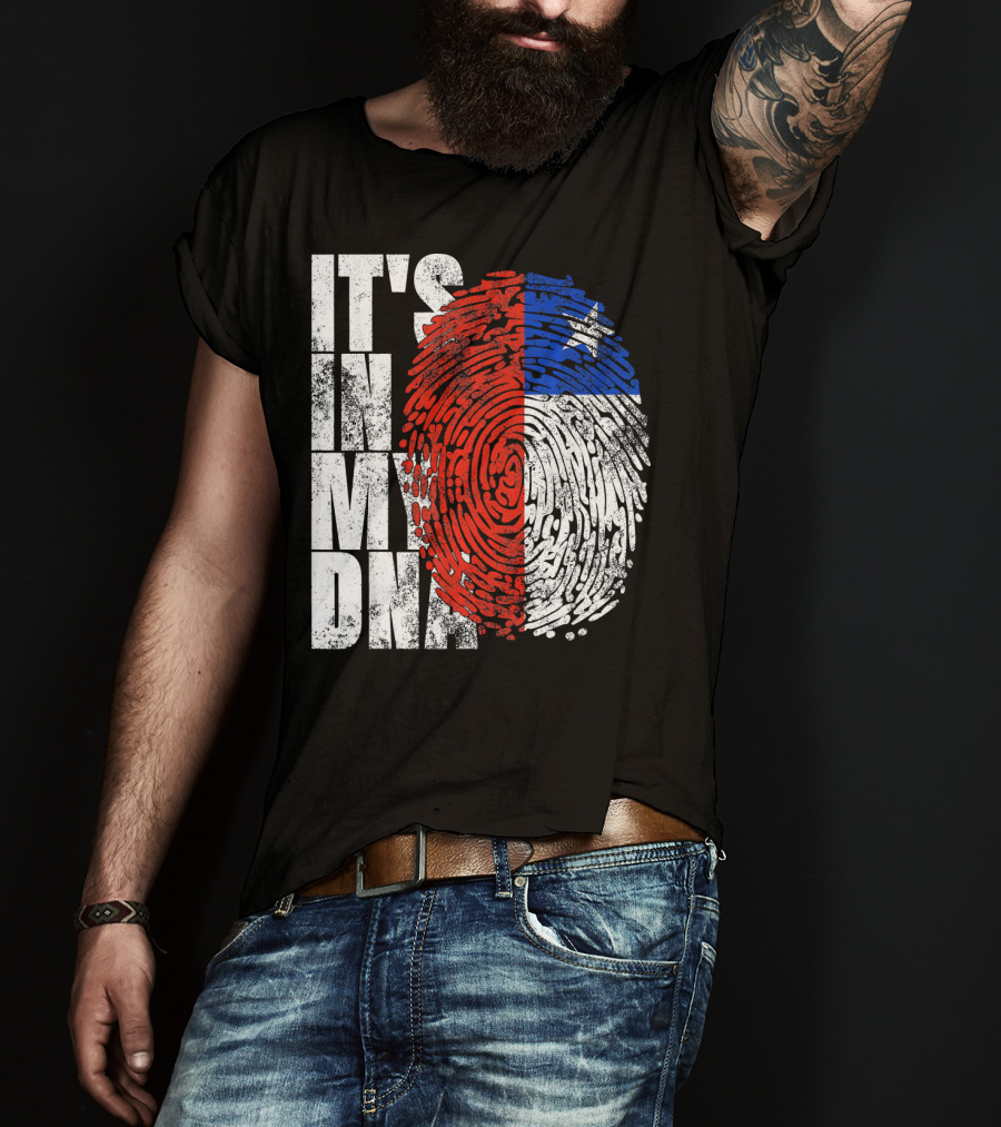 It's In My DNA Chilean Fingerprint Flag T-Shirt