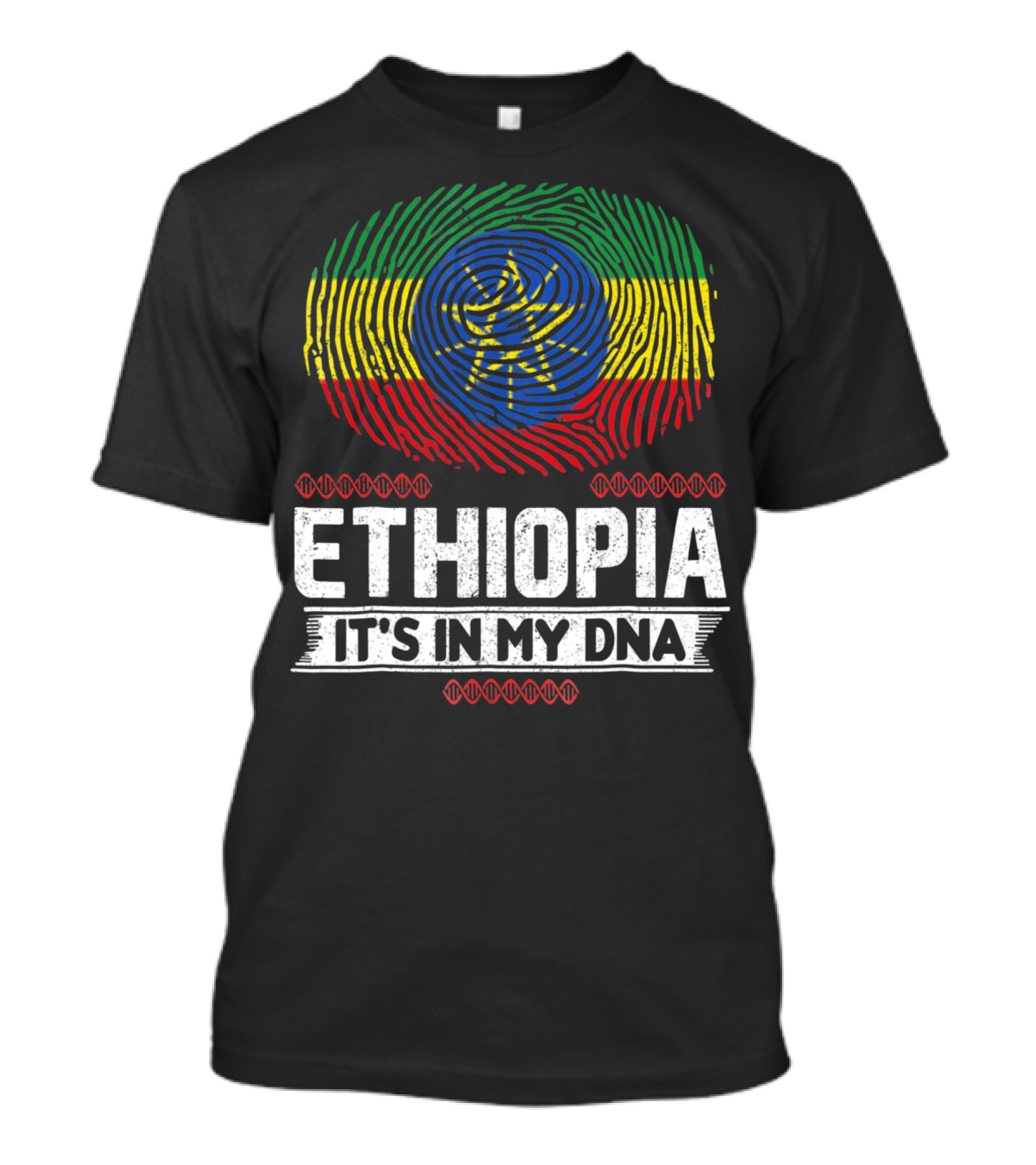 Ethiopia Fingerprint Flag It's In My DNA T-Shirt