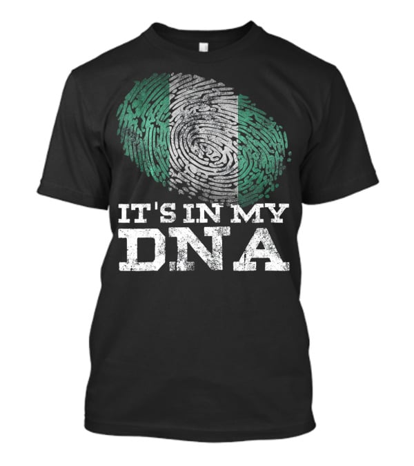 It's In My DNA Nigerian Flag Fingerprint Afro T-Shirt